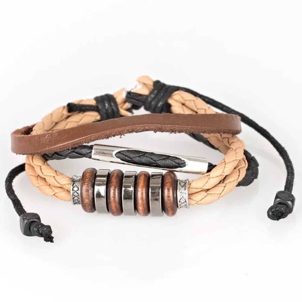 Sole Survivor Adjustable Brown Urban Bracelet - Picture 2 of 2